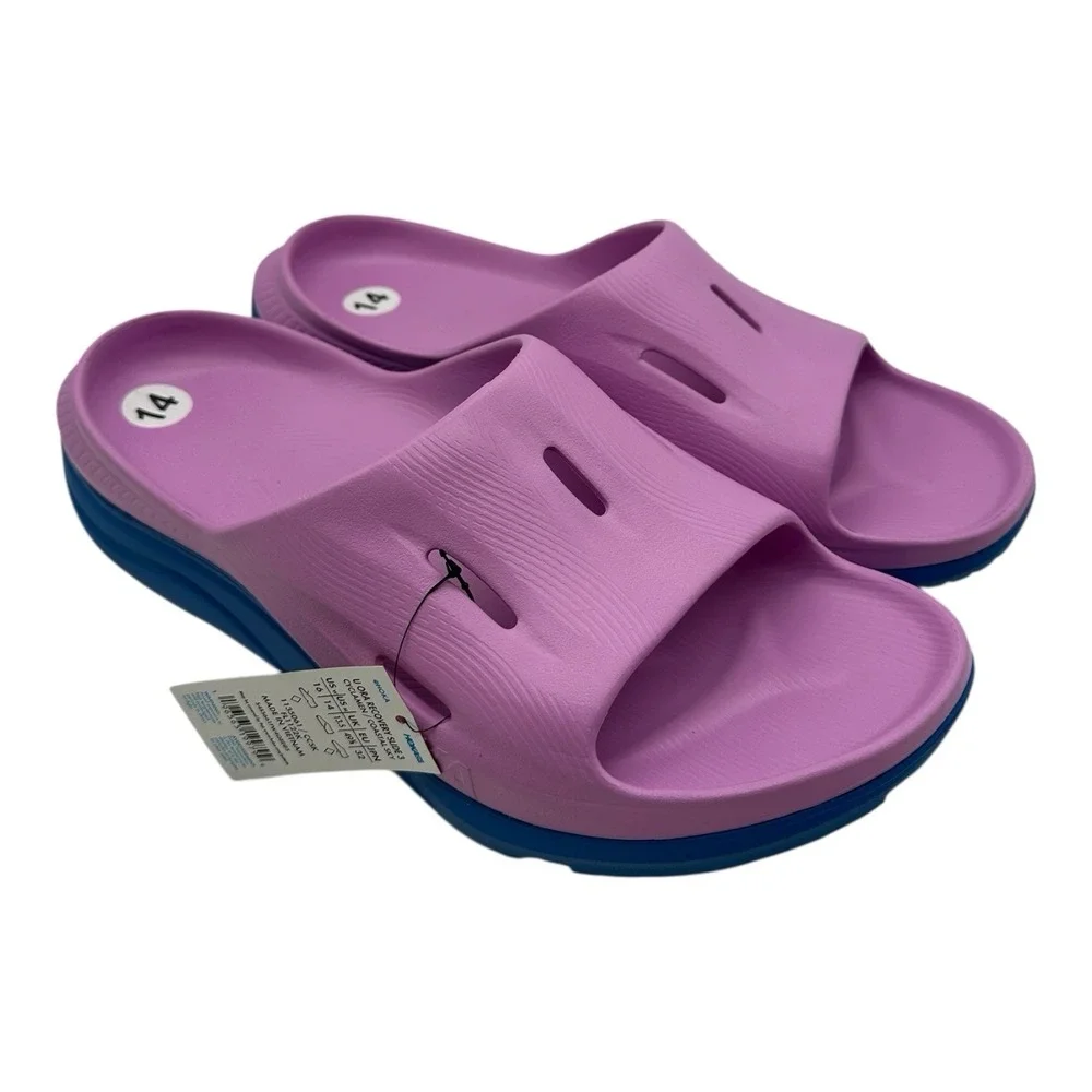 Hoka One One Ora Recovery Slide 3 Men Sz 14 Cyclamen Coastal Blue Slip On Sandal